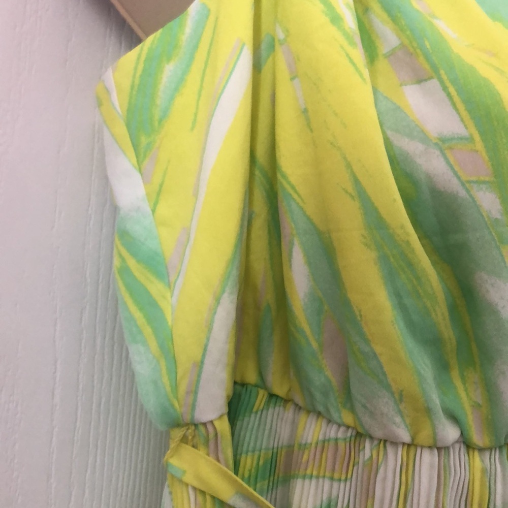 Woman’s lane Bryant Easter green sleeveless spring plus size pleated dress - Picture 7 of 16